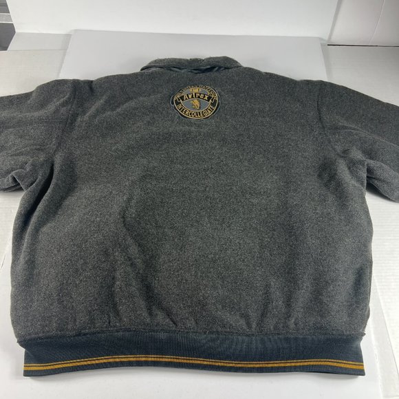 VTG Avirex Wool Jacket Extra Extra Large Grey Distressed Snap Button Bomber - Picture 11 of 16